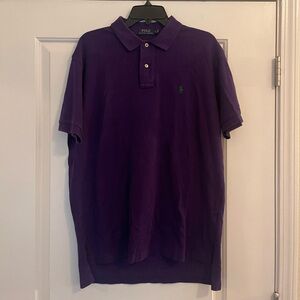 Polo by Ralph Lauren Dark Purple Short Sleeve Polo Shirt Mens Large 100% Cotton